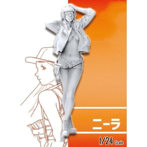 1/24 modern girl stand Resin figure Model kits Miniature gk Unassembly Unpainted