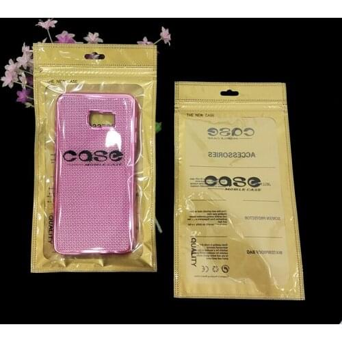 100Pcs/Lot 11*20cm Golden / Clear New Mobile Phone Case Cover Packaging Bag Storage for iPhone 4S 5 5S 6 6S Plastic Ziplock Bags