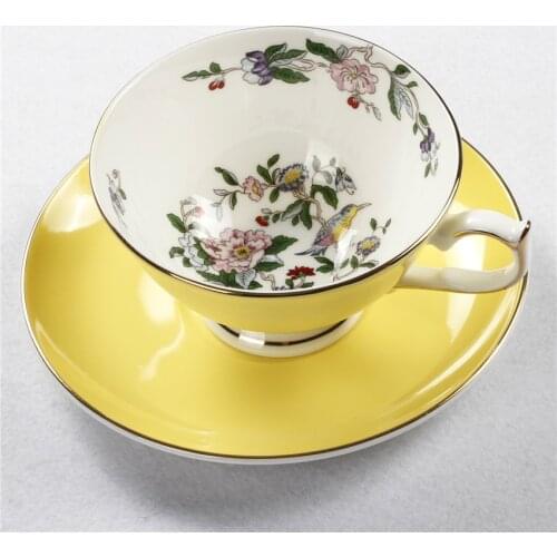 England Porcelain Coffee Cup Vintage Flower Ceramic Cups And Saucers Set Countryside Style Tea Cup Afetrnoon Tea Party Drinkware