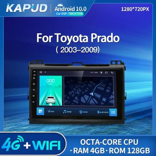 Kapud 9" 4G LTE Android 10.0 Navigation For Toyota Prado 120 2003-2009 Car Video Multimedia Player GPS Radio Stereo Octa-Core