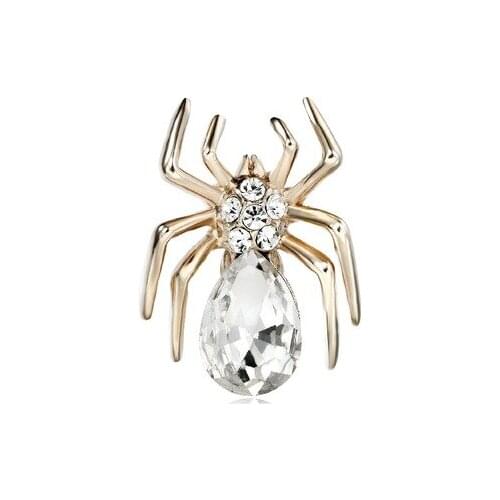 Rhinestone Scarf Shawl Insect Buckle Spider Brooches Broches Men Women Couple Shirt Collar Lapel Pins Buckle Cardigan Jewelry