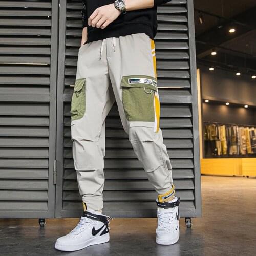 2020 New Fashion Streetwear Mens Multi Pockets Cargo Harem Pants Hip Hop Casual Male Joggers Trousers Harajuku Men Pants NXP01