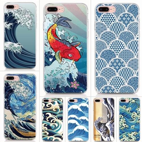 For Wiko U Feel FAB Lite Prime Harry 2 Case Soft Tpu Wave Art Japanese Cover Protective Coque Shell Phone Cases