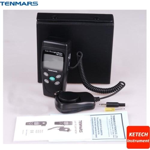 TENMARS TM202 3 1/2 LCD Display Digital Lux Meter Illuminometer Light Meter with Maximum Reading 2000