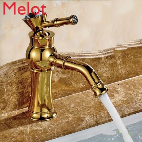 High-End Luxury Rotatable Faucet New Arrival Bath Gold Basin Faucet Gold Finish Brass Mixer Tap with Ceramic Bathroom