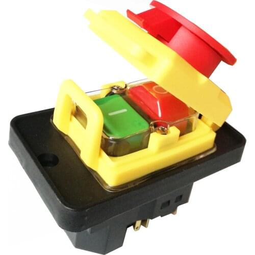 KEDU KJD18 5Pins Waterproof Electromagnetic Pushbutton Switches Industrial Safety Push Button Switch 250V 15(12)A