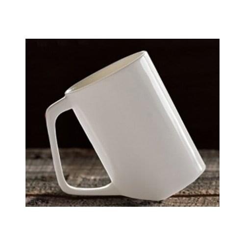 Bone china mugs passage of time Handmade white simple cup High-end material mug