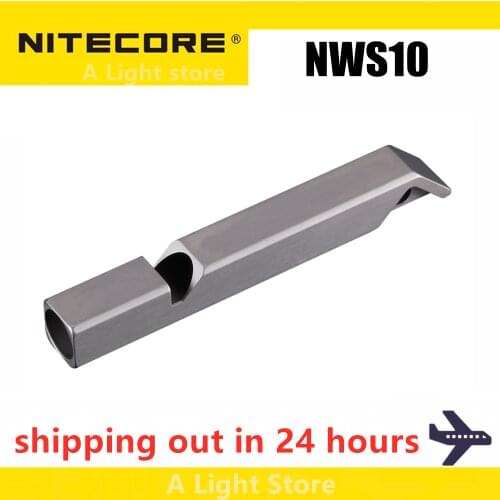 NITECORE NWS10 Titanium Emergency Whistle Necklace Pendant Outdoor 120dB with Key Chain