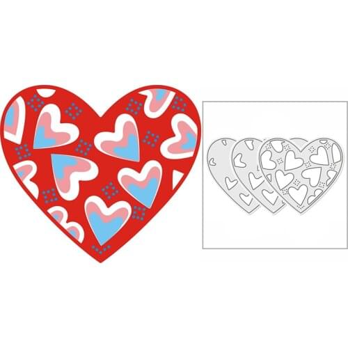 New 2021 Layering Full of Hearts Metal Cutting Dies for DIY Scrapbooking and Card Making Decorative Embossing Craft No Stamps