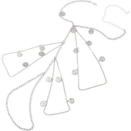 New Fashion Punk Thigh Chain Coin Layered Delicate Round Pendant Adjustable Leg Chain Garter Body Jewelry For Women