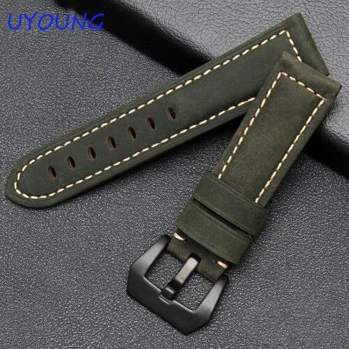 26mm For Garmin Fenix 3 Genuine Leather Watchband Nubuck leather Strap For Fenix 3 Watch band