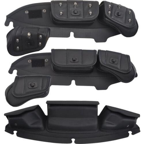 Motorcycle Three Pocket Windshield Bag Batwing Fairing Pouch Bag For Harley Electra Glide Street Glide Ultra 1996-Up