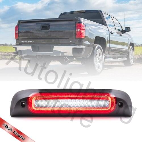 Smoked Lens Red LED 3rd Third Brake Light High Mount Rear Stop Lamp For Chevrolet Silverado 1500 2500 2500HD 3500HD GMC Sierra