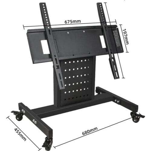 TV Cart Free Lifting 32"-75" Rolling TV Mount Stand Trolley Plasma Screen LED LCD Monitor Low Height Stand Cart Arm HB-75