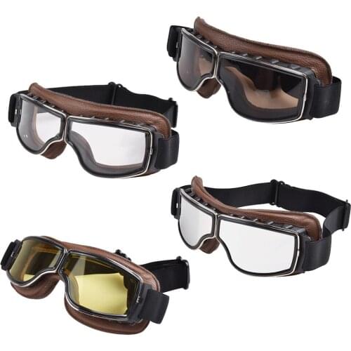 Universal Retro Motorcycle Glasses Vintage Motocross Classic Goggles Anti Wind Eyewear Motorbike Dust Proof Racing Glasses