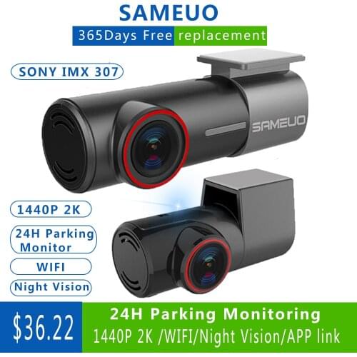 Mini Hidden FHD 1080P Car Dash Cam SAMEUO U700 Front Rear Camera DVR Detector with WiFi FHD Video Recorder 24H Parking Monitor