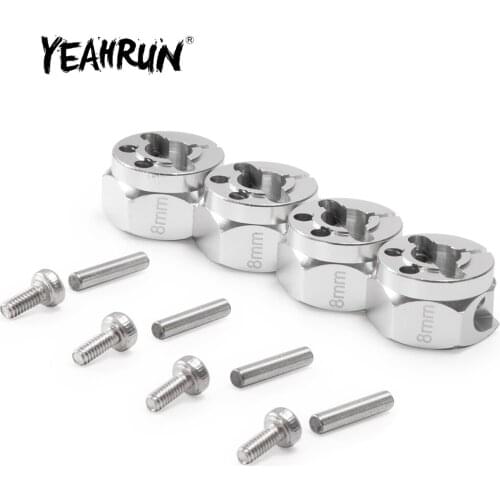 YEAHRUN Aluminum 8mm Hexagon Adapter Wheels Hubs Mount Combiner for Traxxas TRX-4 Axial SCX10 1/10 RC Crawler Car Accessories