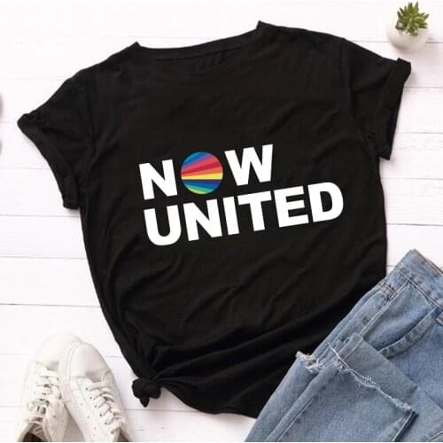 Now United Logo Printed T Shirt Women Fashion Tshirt Female Harajuku T-shirt Summer Short Sleeve Aesthetic Graphic Tee Shirt