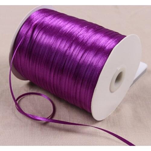 1/8" 3mm Satin Ribbon for packing and bow & Garment Accessories 20y/lot 35 Violet
