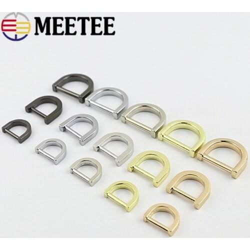 10pcs 10-25mm Metal D Ring Hook Buckles for Bags Strap Hang Button Webbing Connecting Clasp Belt Buckle DIY Hardware Accessories