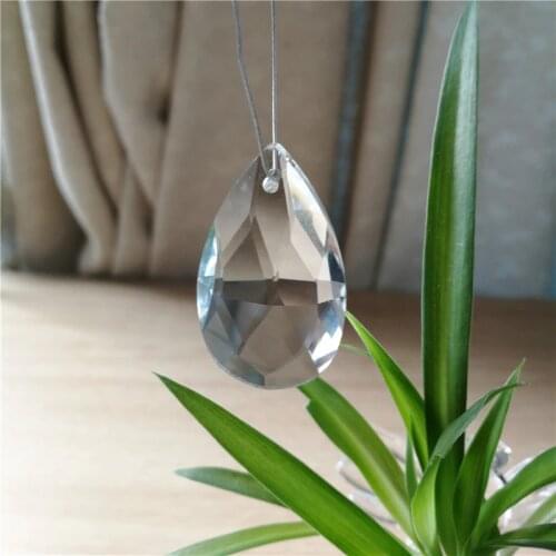 22mm 10PcsTear Drop Crystal Prism Clear Glass Chandelier Crystal Parts DIY Hanging Pendant Jewelry Spacer Faceted