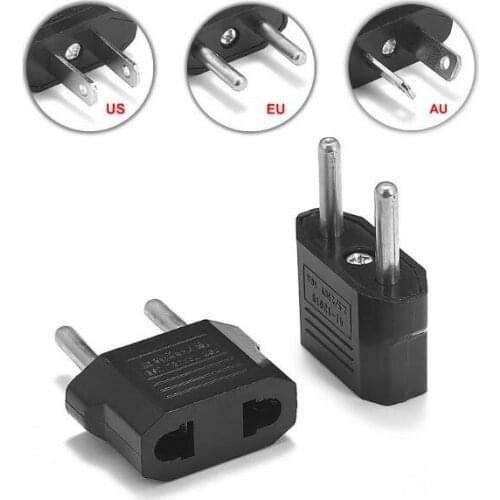 100 Pcs/lot High quality European Euro Eu AU to US/USA Plug Power Socket Travel Charger Adapter Plug Outlet Converter Adapter