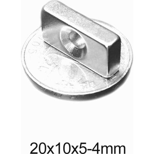 5~50PCS 20x10x5-4 Powerful Block Magnetic Magnet Hole 4mm N35 Permanent Magnet Strong 20x10x5-4mm Neodymium Magnets 20*10*5-4