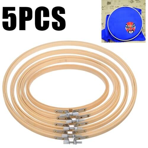 5pcs/Set DIY Embroidery Hoop Set Bamboo Circle Cross Stitch Hoop Ring for Making Craft Gift 15/18/20/23/26cm