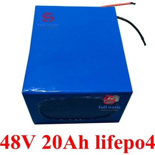Lifepo4 battery pack 48V 20Ah lifepo4 battery for 1000W 1500W 2000W motor electric bike scooters power wheelchair + 5A charger