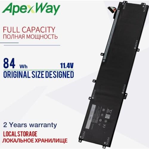 Apexway 11.4V 84WH Replacement New 4GVGH Laptop Battery For DELL Precision 5510 XPS 15 9550 series 1P6KD T453X 4GVGH