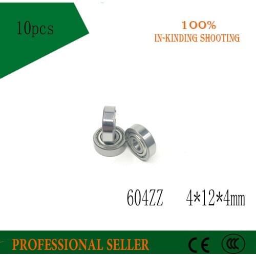 Free shipping 604zz deep groove ball bearings 4*12 *4mm mini bearings 604 ZZ 604-2Z 12mm