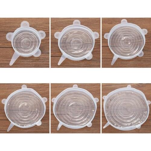 BMBY-6x Silicone Storage Covers, 6-Pack of Various Sizes Silicone Stretch Lids for Bowl, Can, Jar and so on