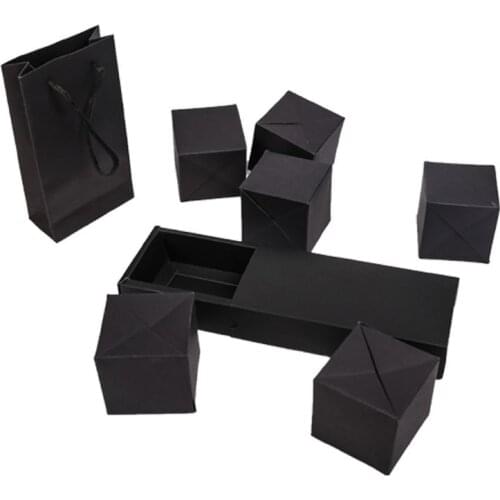 Black Pops Up Explosion Box DIY Gift Box Photo Album Scrapbook Jump Book Birthday Wedding Surprise Present Creative Box