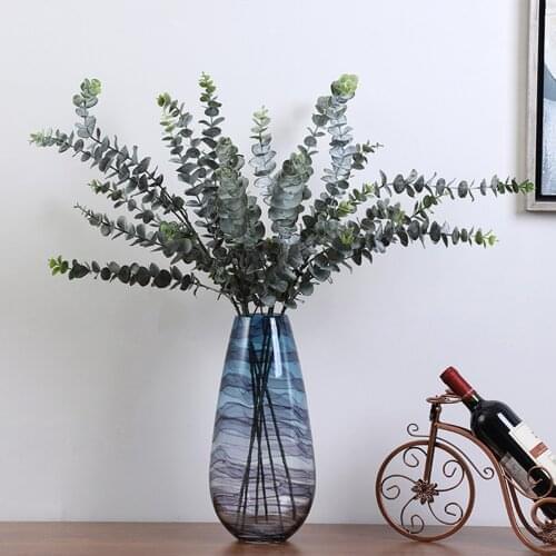 Faux Eucalyptus Flowers Artificial Plants Branches Hotels Plastic Floral Arrangement Silk Money Leaf Wedding Home Decoration