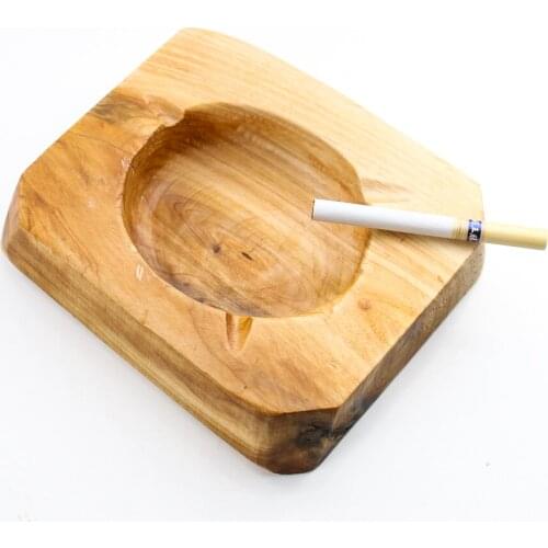 Wooden Ashtray Cigarette Butt Container Desktop Ash Trash Can Tobacco Living Room Supplies Retro Decorative Smoking Accessories