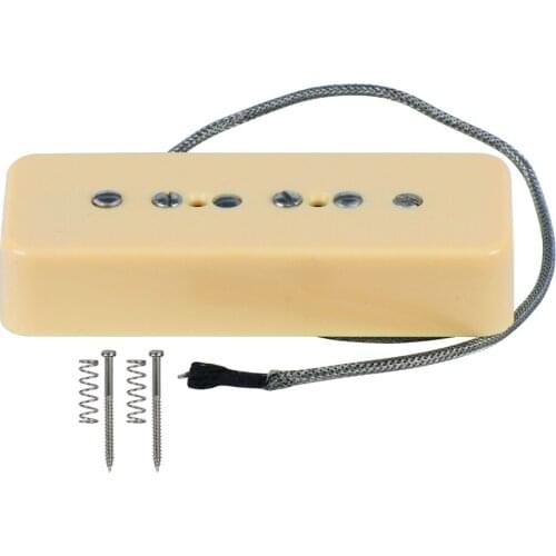 FLEOR Vintage Alnico 5 Neck Guitar Pickup P-90 P90 Soapbar Pickup Cream Guitar Parts