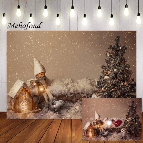 Mehofond Photography Background Winter Snowy Christmas Glitter Kids Newborn Baby Shower Portrait Decor Backdrop Photo Studio
