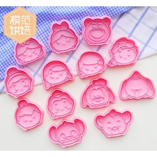 Disney Princess Cookie Cutters 3d Pressing Cartoon Stitch Cute Baking Mold Kawaii Bakeware Cookie Tools Kitchen Supplies