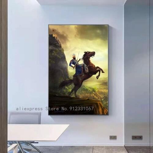 Hero Fatih Sultan Mehmet Figure Art Portrait Canvas Painting Wall Prints Posters Wall Pictures for Living Room Home Cuadros