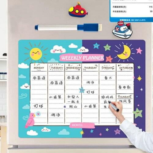 Magnetic Weekly Monthly Planner 2021 Calendar Schedule Dry Erase Board Markers for Wall Message Drawing Fridge Magnet Stickers