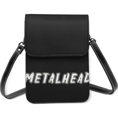 Metal Rock Shoulder Bag Office Leather Mobile Phone Bag Woman Gifts Retro Bags