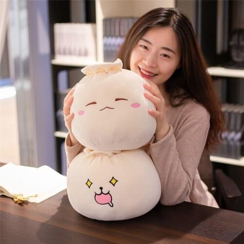 Cute Plush Toy Stuffed Doll Chinese Food Steamed Stuffed Bun Pillow Creative Meat Buns Toy Cushion Baby Kids Birthday Gift
