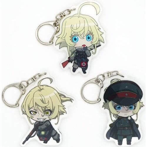 Saga of Tanya the Evil Anime Tanya Von Degurechaff Cute Acrylic Keychain Double Sided with Protection Firm