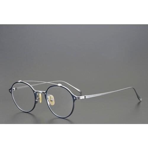 Pure Titanium glasses frame men High quality round Designer optical eyeglasses Myopia reading women prescription clear eyewear