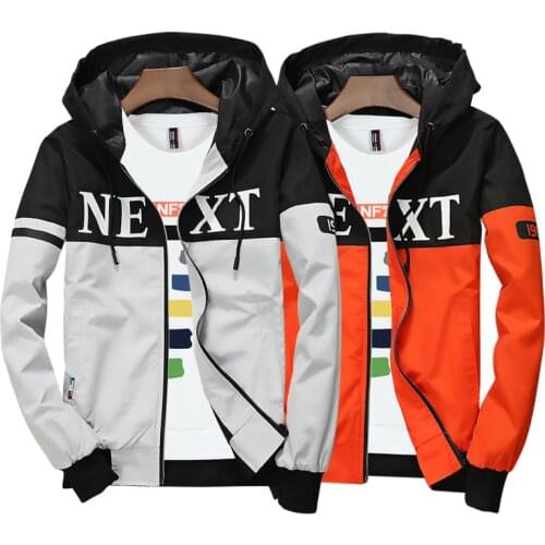 Mens Jacket Outdoor Bomber Windbreaker Patchwork Streetwear Waterproof Jacket Men Hooded Coats Casual Zipper Jackets Outwear
