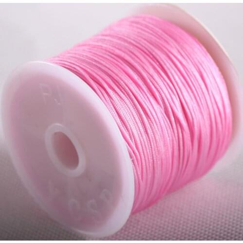 2Rolls 0.5MM Nylon String Thread For Diying Neckalce Bracelet Tassels Beading Pink Cord 50M/Roll
