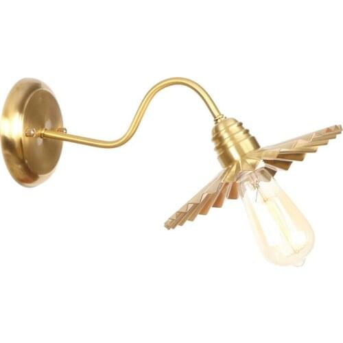 Nordic Loft Retro Copper Wall Sconce Edison Industrial Vintage LED Wall Light Fixtures Bedroom Bedside Wall Lamp Home Lighting