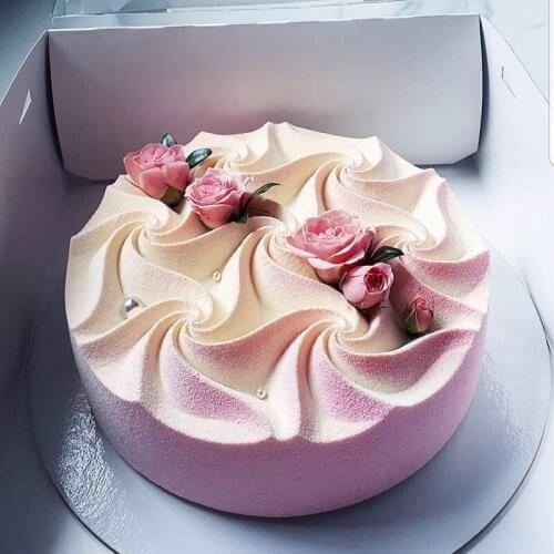 Single spiral flower mousse cake mold DIY French dessert mold baking utensils