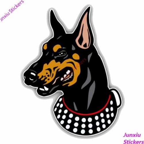 Creative Doberman Pinscher Dog Mascot Car Sticke Accessories Vinyl PVC 18cm*14cm Motorcycle Car Window Car Styling Decal