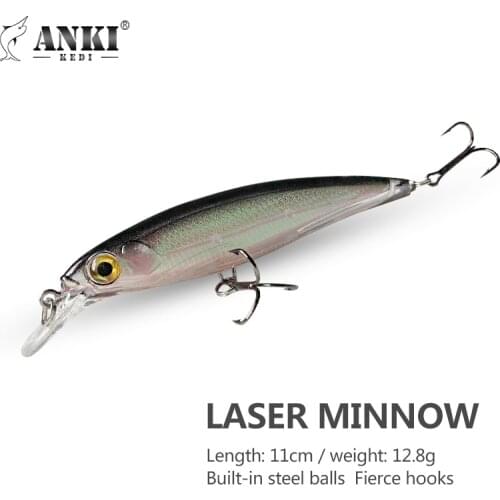 ANKIKEDI floating water laser coating color temptation luminous free pendulum MINO 13g/11cm laser free pendulum hard